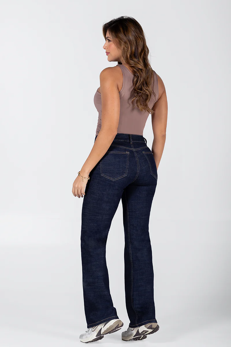 Jean Bota Recta Tiro Alto Denim Stretch Elegante Marca Trucco´s - Image 5