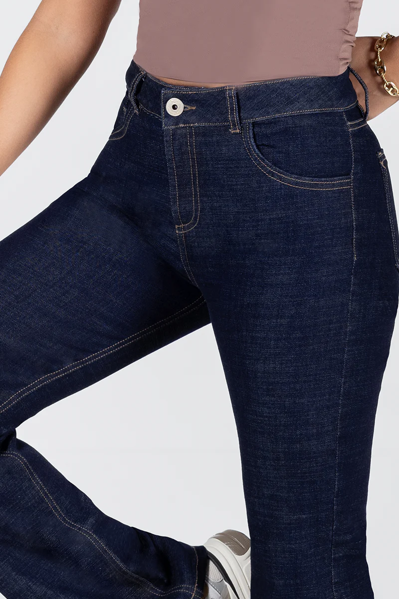 Jean Bota Recta Tiro Alto Denim Stretch Elegante Marca Trucco´s - Image 6