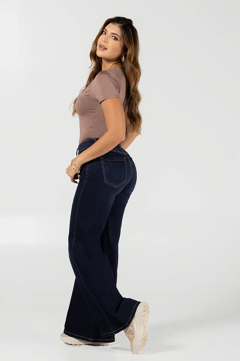 Jean Palazzo Mujer Cintura Alta Corte Fluido Estilo Chic Marca Trucco´s - Image 5