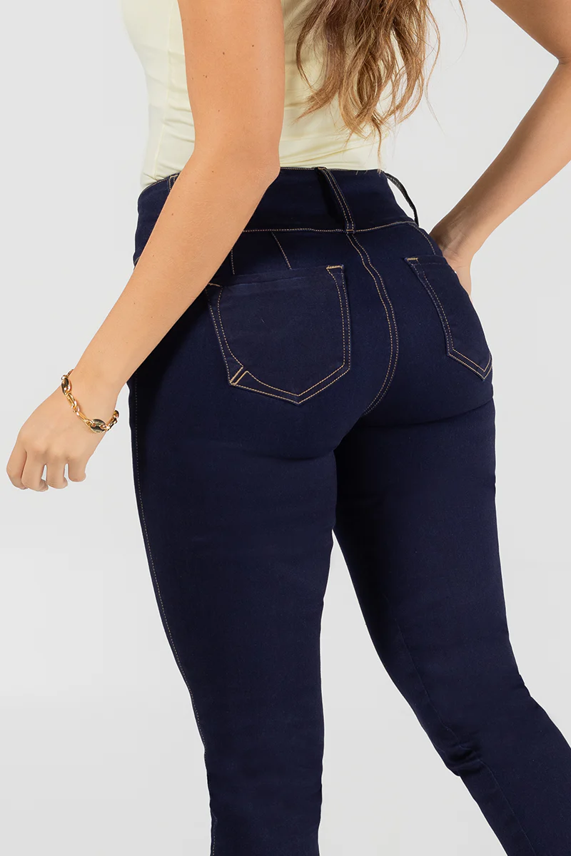 Jean Skinny Cintura Alta Ajustado Stretch Azul Oscuro Marca Trucco´s - Image 6