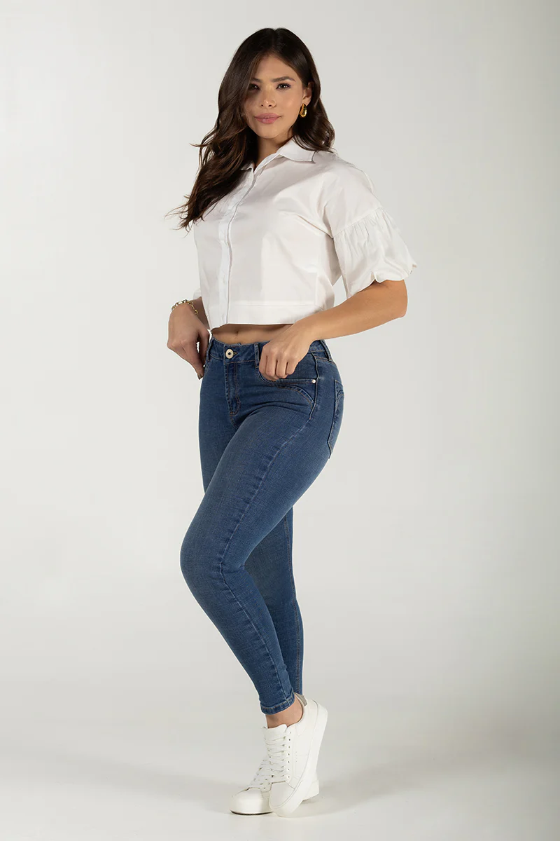 Jean Skinny Mujer Cintura Alta Slim Fit Denim Stretch Casual Chic Marca Trucco´s - Image 5
