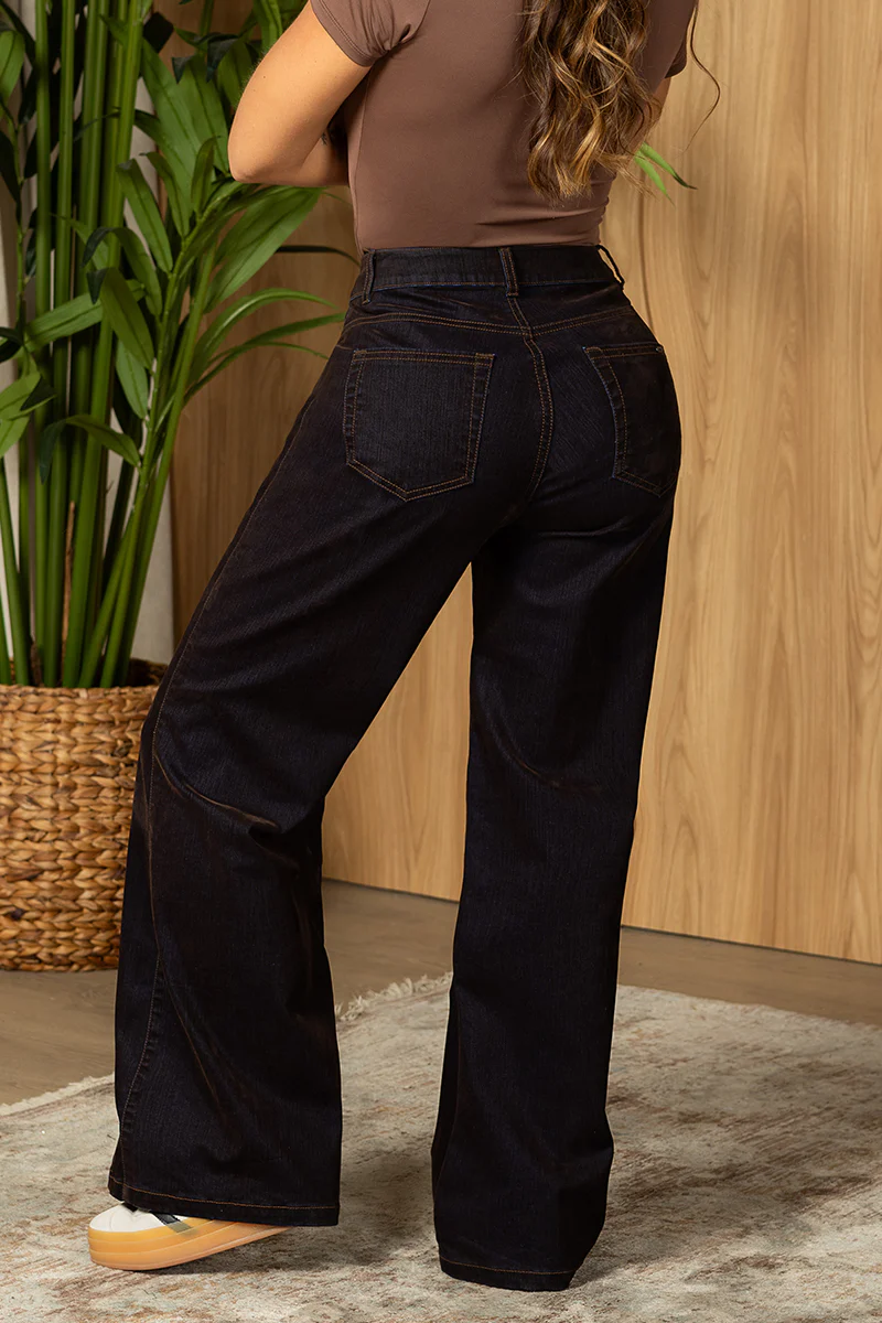 Jean Wide Leg Mujer Cintura Alta Denim Lavado Suave Estilo Chic Casual Marca Trucco´s - Image 4