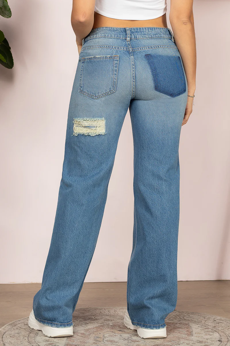 Jean Wide Leg Tiro Alto Mujer Denim Chic Marca Trucco´s - Image 3