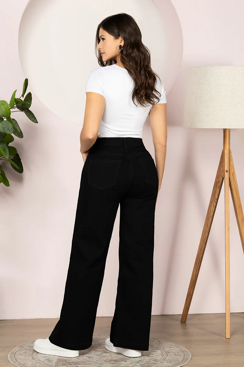 Jean Wide Leg Tiro Alto Denim Mujer Marca Trucco´s - Image 3