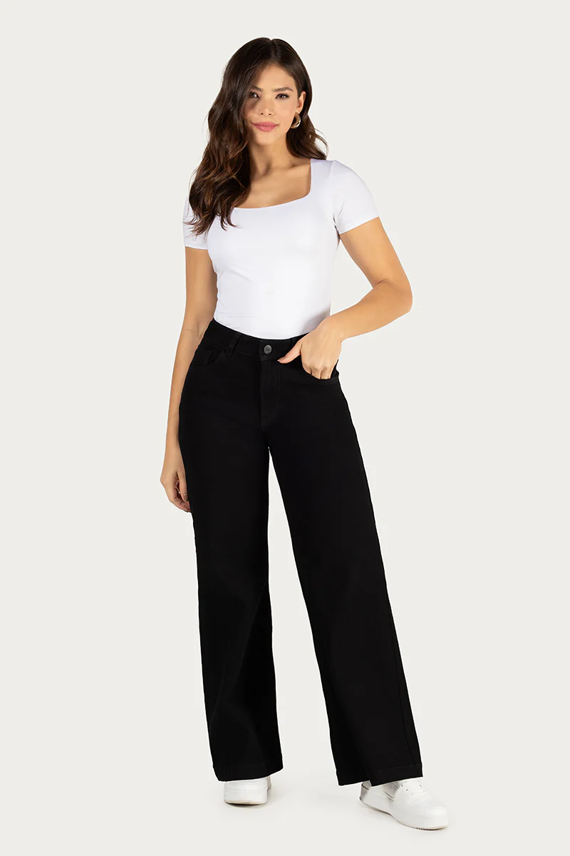 Jean Wide Leg Tiro Alto Denim Mujer Marca Trucco´s - Image 6