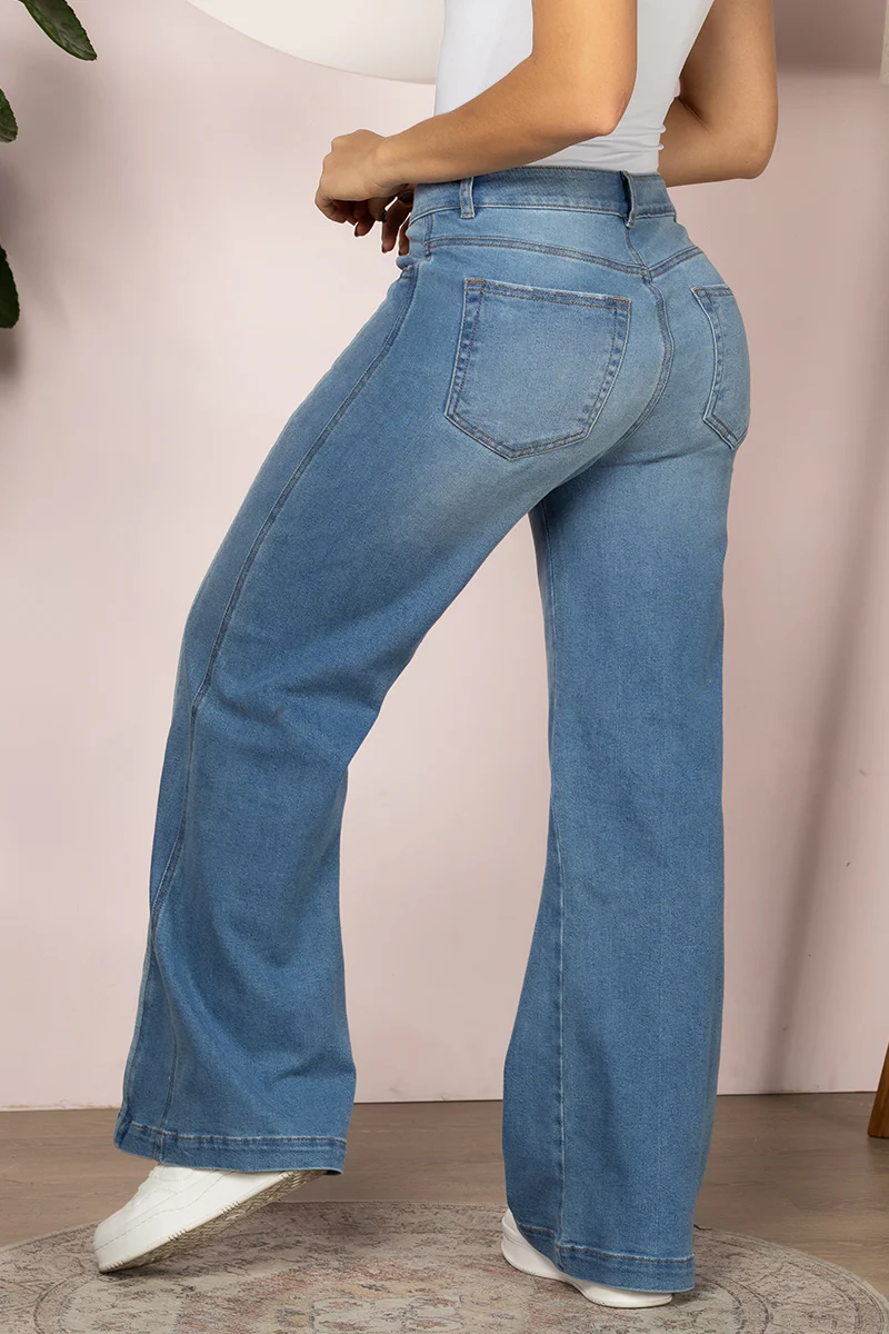 Jean Wide Leg High Waist Denim Corte Amplio y Elegante Marca Trucco´s - Image 3