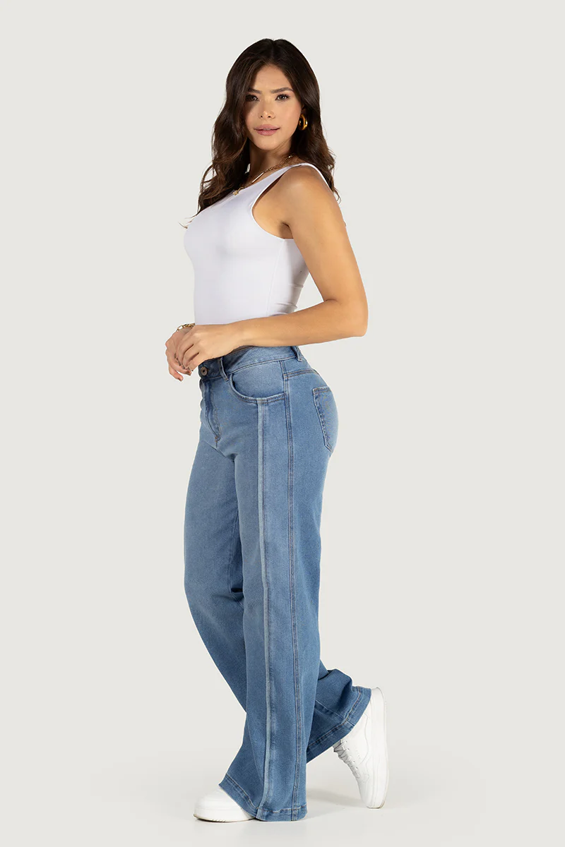 Jean Wide Leg High Waist Denim Corte Amplio y Elegante Marca Trucco´s - Image 5