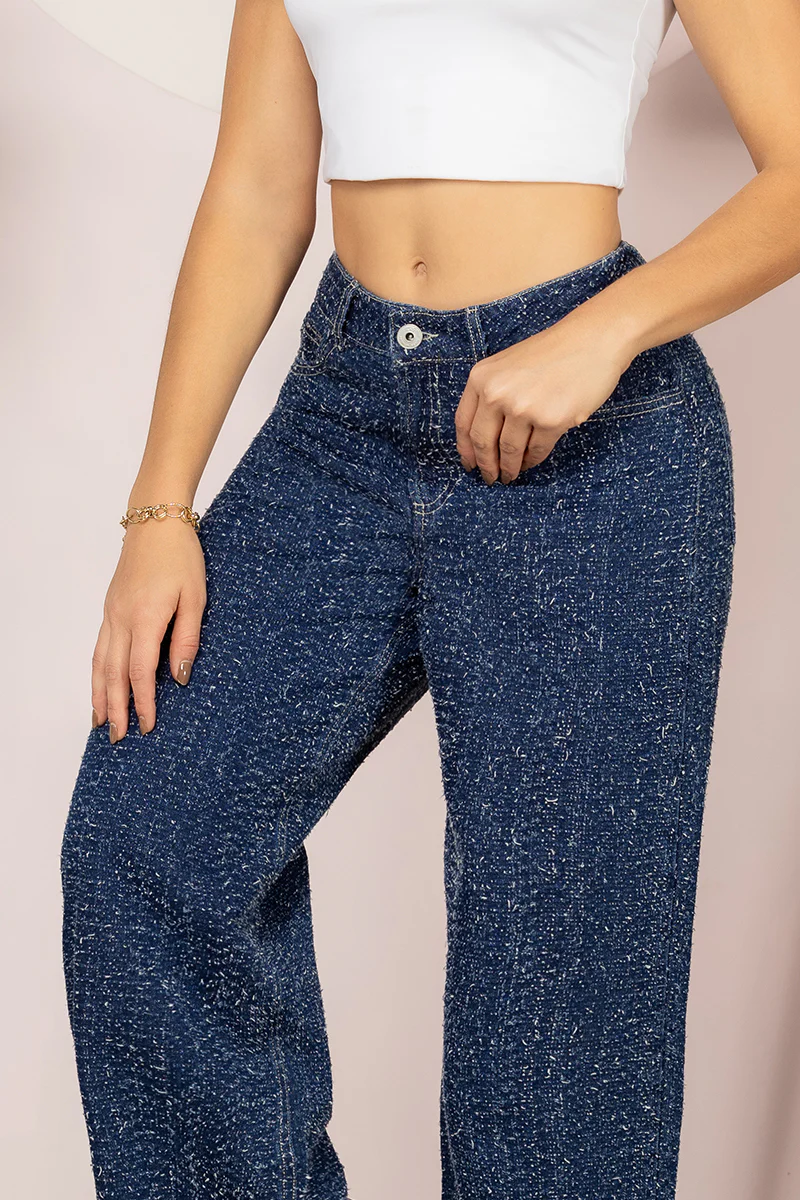 Jean Wide Leg Cintura Alta Denim Premium Azul oscuro Marca Trucco´s - Image 3