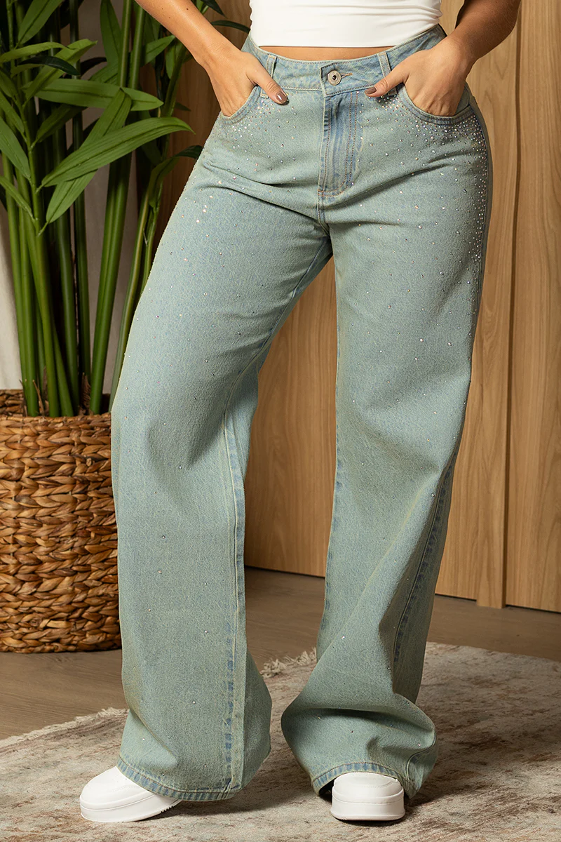 Jean Wide Leg Mujer Cintura Alta Corte Ancho Elegante Marca Trucco´s - Image 3