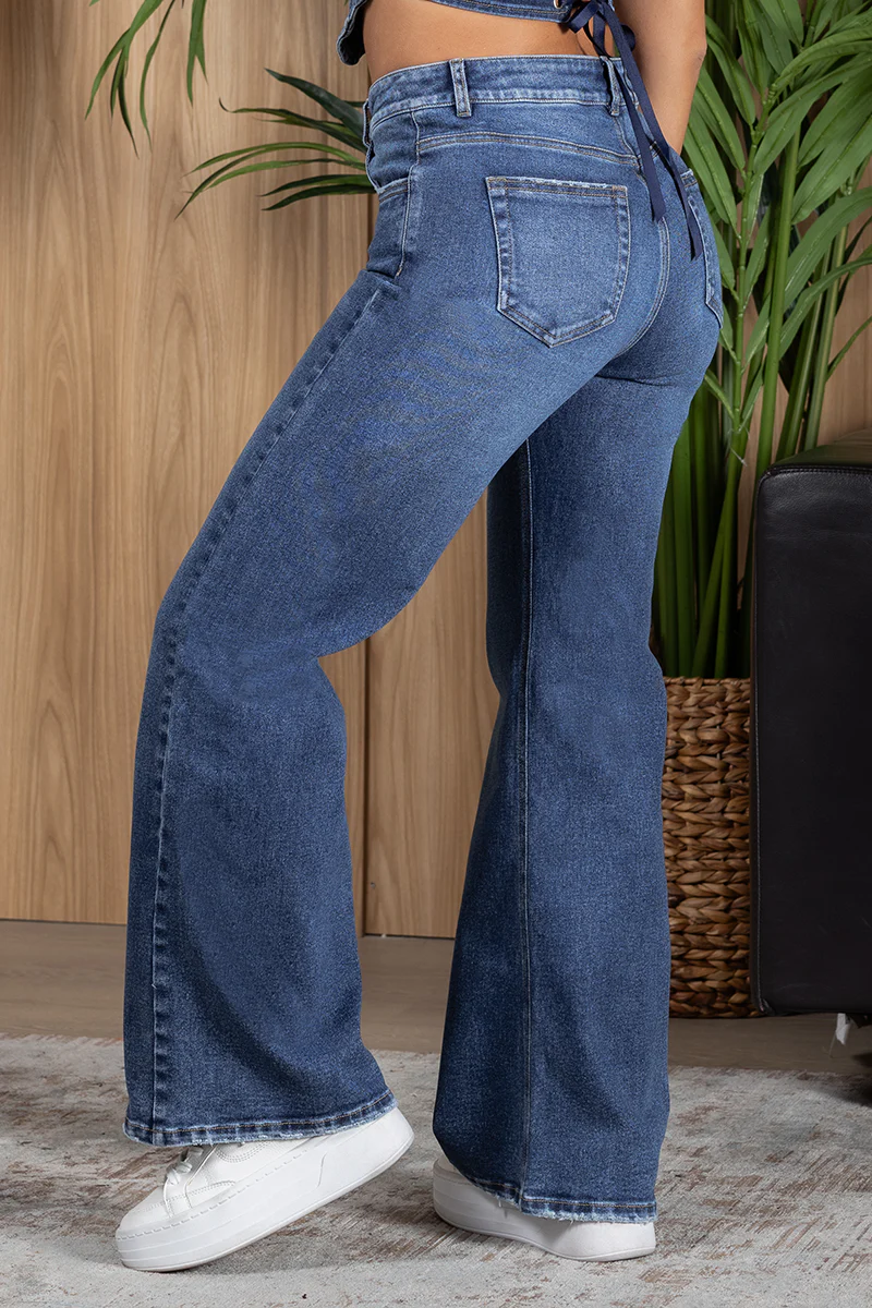 Jean Wide Leg Tiro Alto Denim Marca Trucco´s - Image 4
