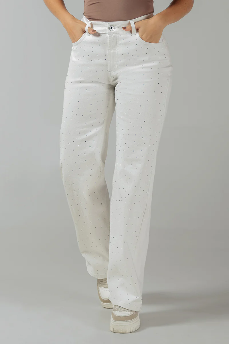 Jean Wide Leg Mujer Tiro Alto Corte Ancho Denim Casual Chic Marca Trucco´s