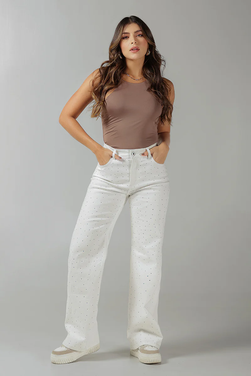 Jean Wide Leg Mujer Tiro Alto Corte Ancho Denim Casual Chic Marca Trucco´s - Image 3