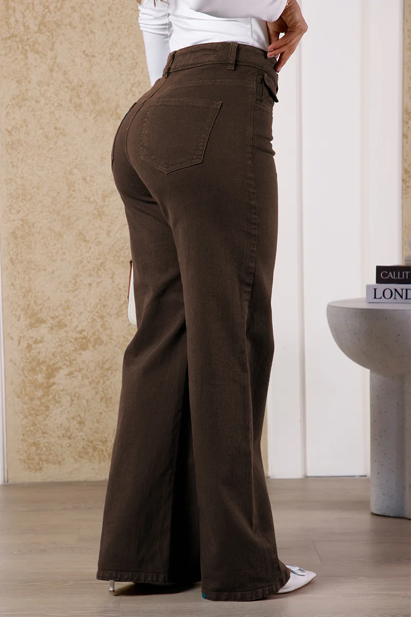 Jean Wide Leg en Algodón y Elastano Marca Trucco's - Image 3