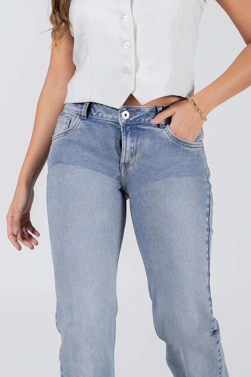 Jean Wide Leg Tiro Alto Estilo Femenino Denim Premium Marca Trucco´s - Image 5