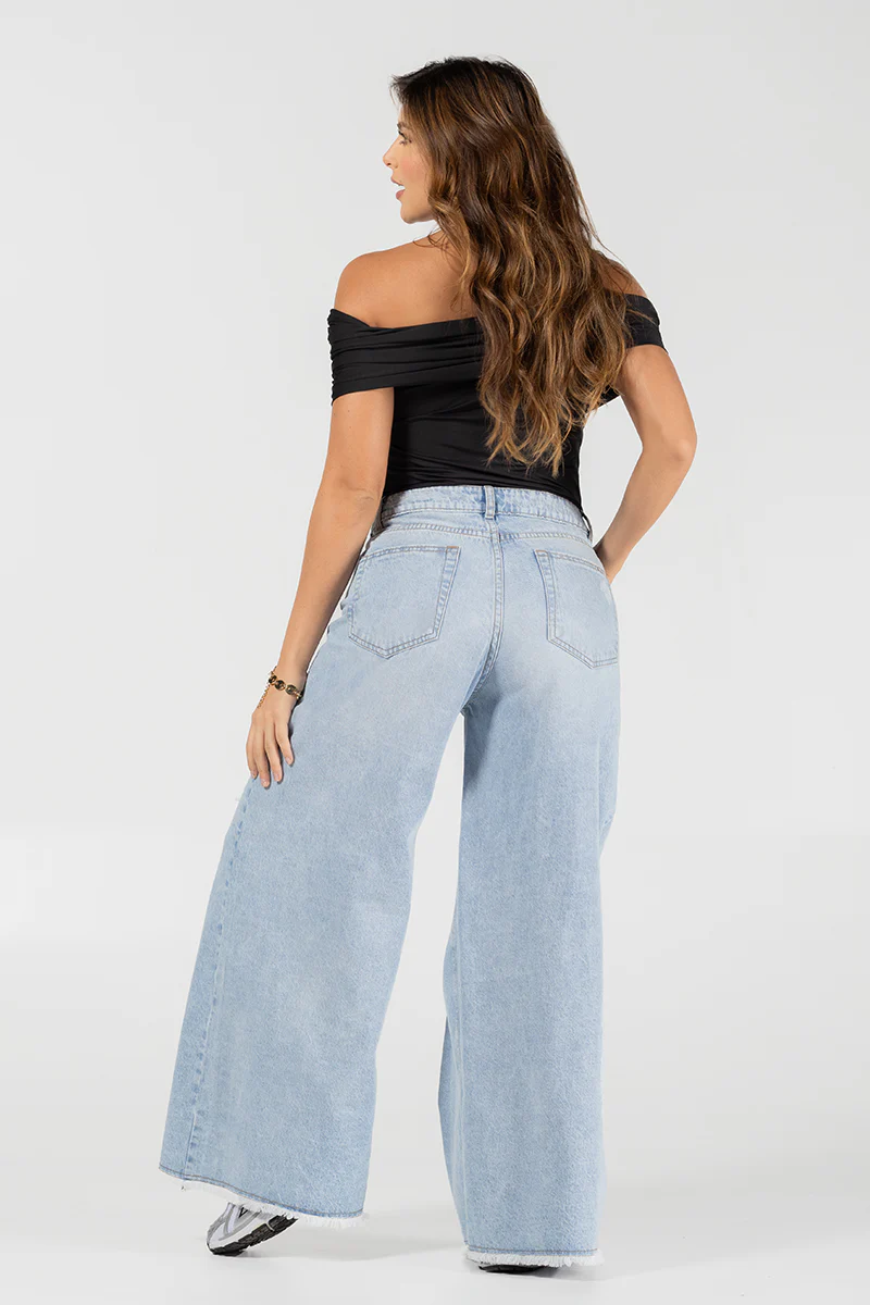 Jean Wide Leg Tiro Alto Silueta Amplia Marca Trucco´s - Image 6
