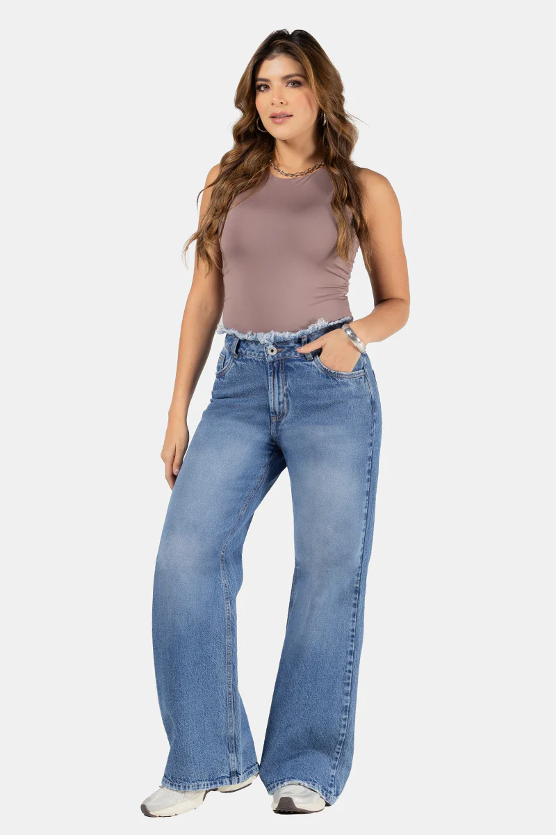 Jean Wide Leg Mujer Tiro Alto Corte Amplio Estilo Chic Marca Trucco´s - Image 7