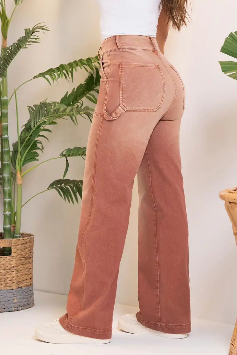 Jean Wide Leg Tiro Alto Relaxed Fit Con Charretera Marca Trucco´s - Image 4