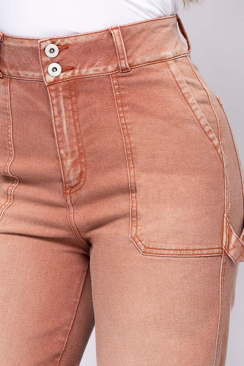 Jean Wide Leg Tiro Alto Relaxed Fit Con Charretera Marca Trucco´s - Image 5