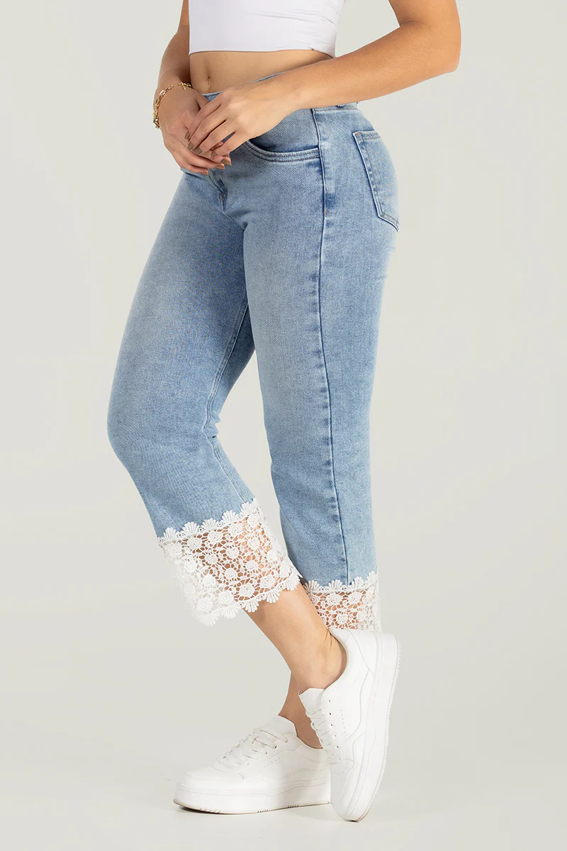 Jean Capri Mujer Tiro Alto Stretch Slim Fit Denim Chic Marca Trucco´s