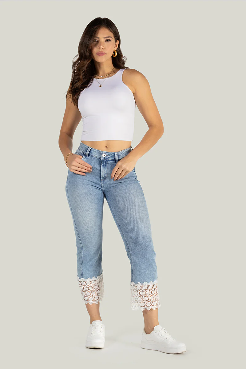 Jean Capri Mujer Tiro Alto Stretch Slim Fit Denim Chic Marca Trucco´s - Image 5