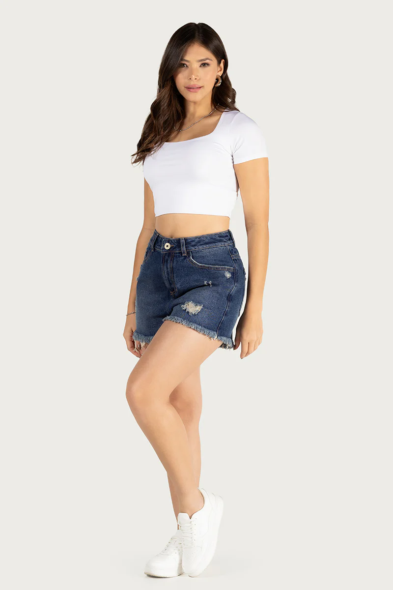 Short Tiro Alto Paper Bag en Lino Natural Marca Trucco´s - Image 5